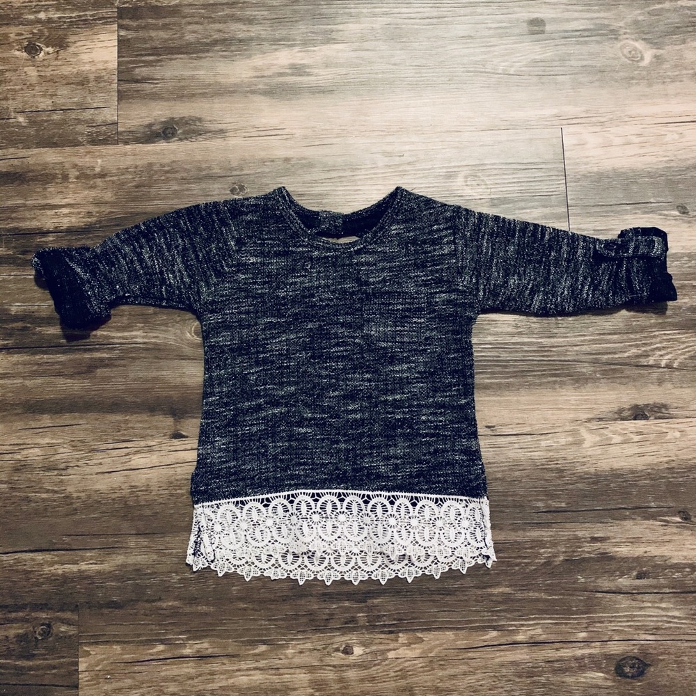 Toddler girls sweater with cuffed sleeves
